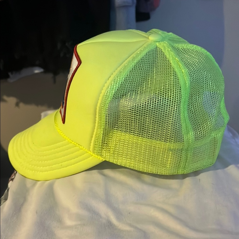AVIATOR NATION LIMITED EDITION RECYCLE PATCH NEON YELLOW TRUCKER HAT - Picture 2 of 7